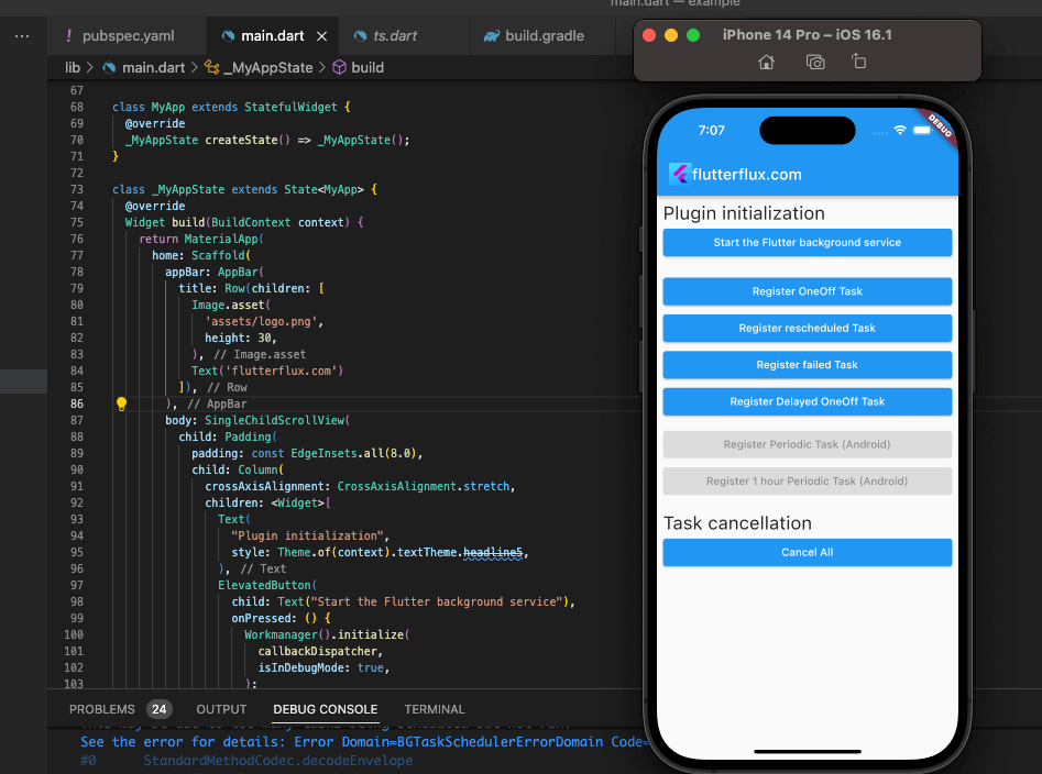 How to keep app running on background Flutter